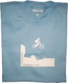 cliff jump Sky Blue short sleeve mountain bike t-shirt